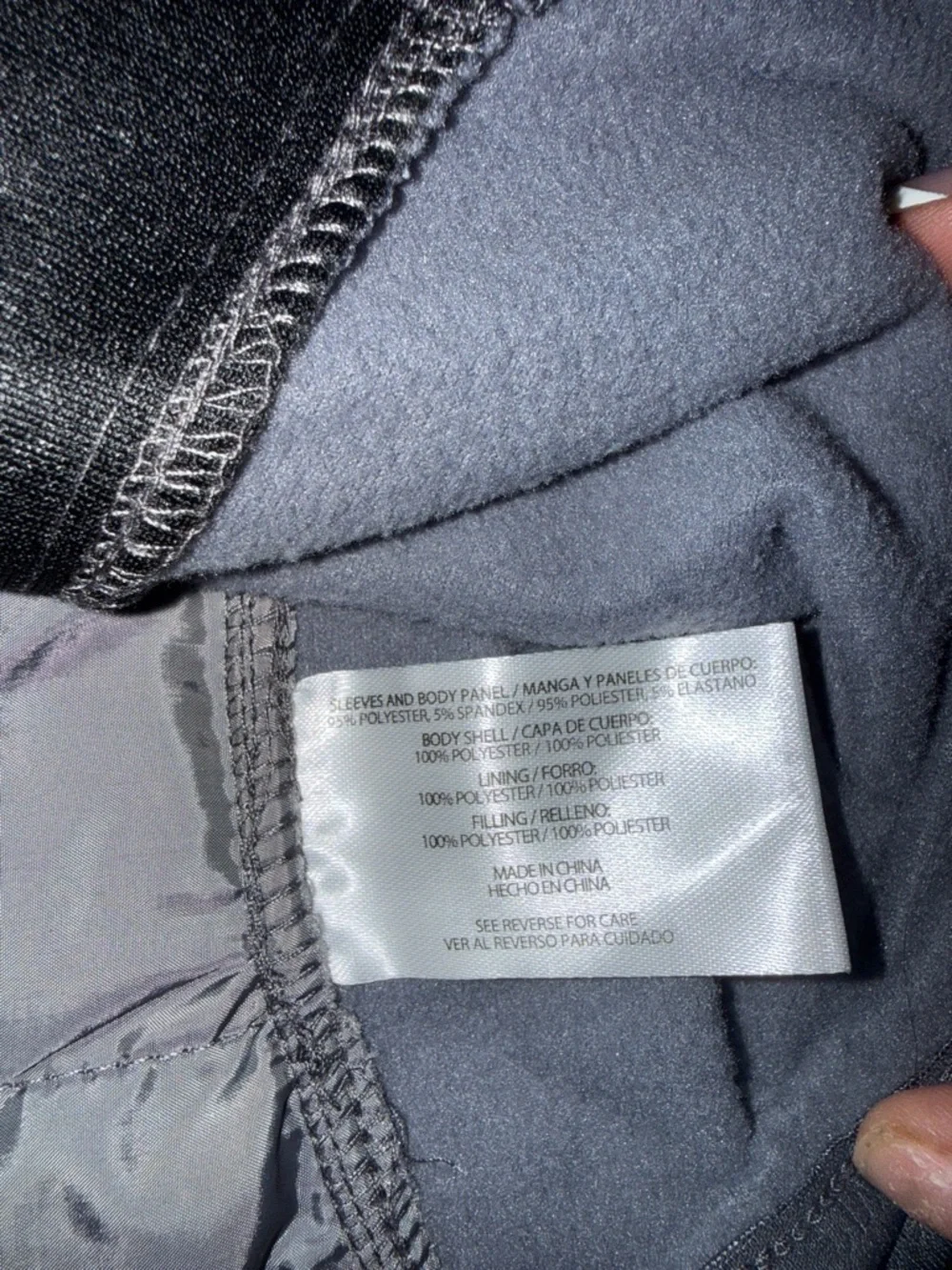 Orvis Gray and Black Quilted Hybrid Jacket with Red Trim